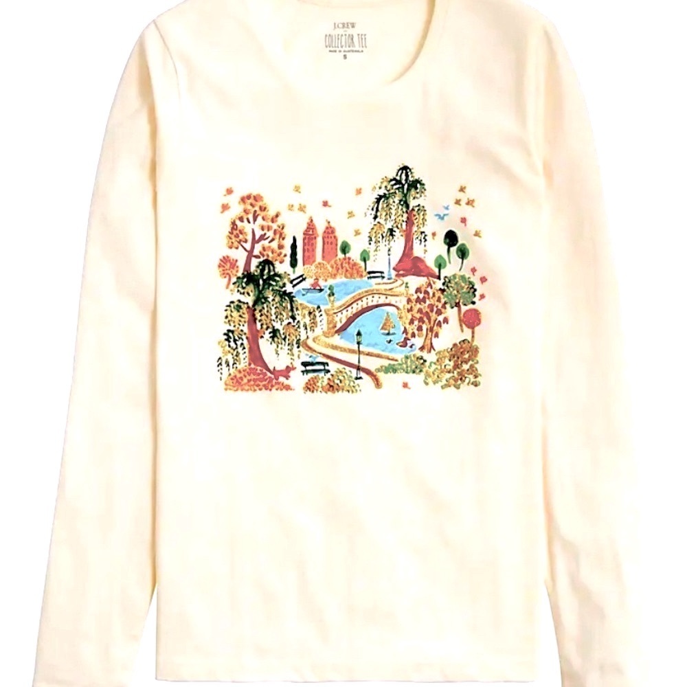 JCrew Long-sleeve NYC Central Park Graphic Tee Size M